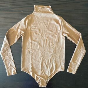 SKIMS Fits Everybody Tan Mock Neck Bodysuit